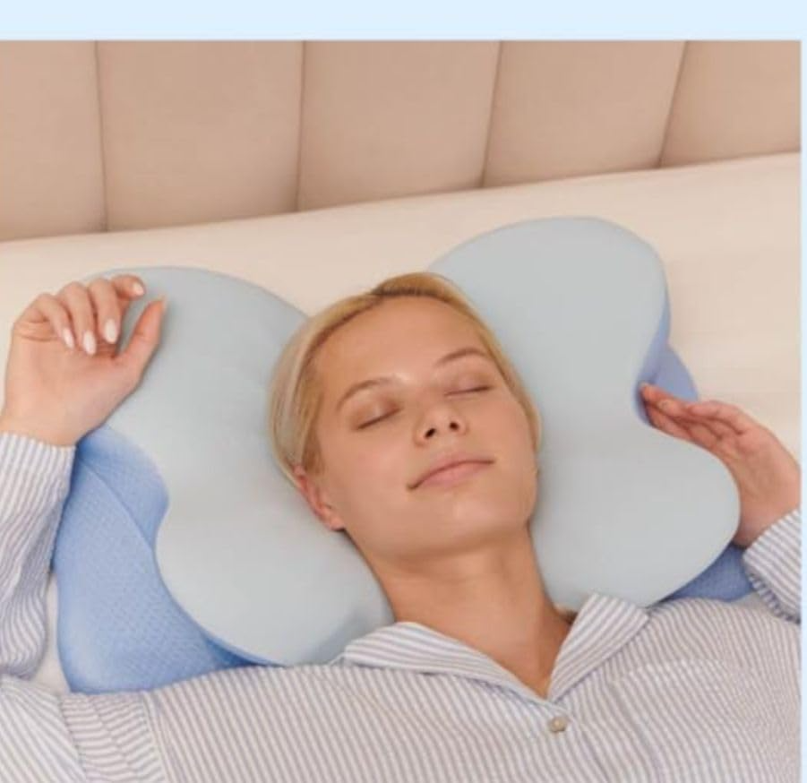 Derila Ergo Cervical Neck Pillow for Sleeping Pillow Contour Memory Foam Pillows for Back, Side Sleeper Pillows 21.25 x 14.17 x 4.72 inches